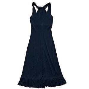 Citrine Women's Black V-neck Dress w/ ruffle detail bottom. Size 4